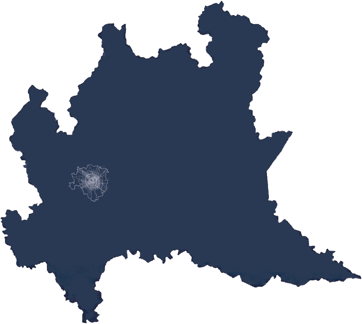 Mappa della Lombardia con le sedi del Dott. Luca Rossi